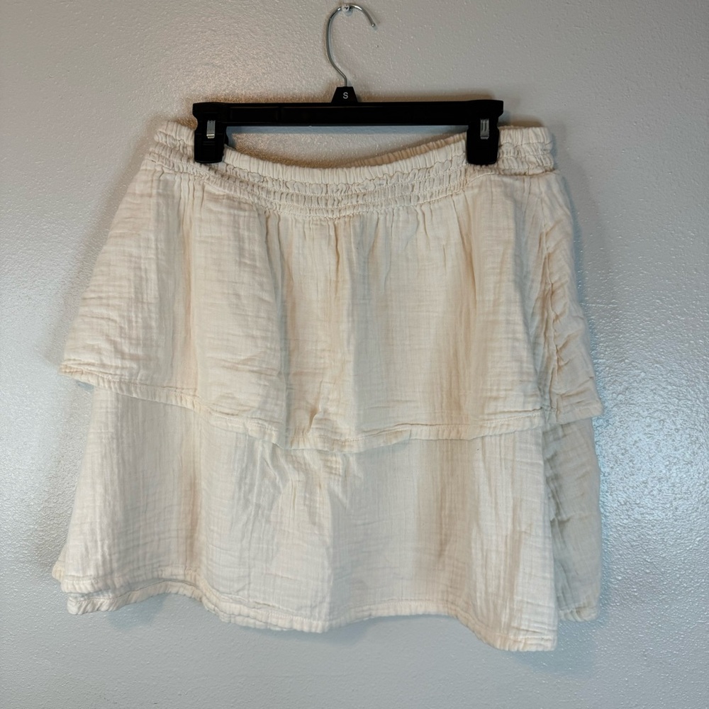 Old Navy Ivory Ruffled Layered Skirt
